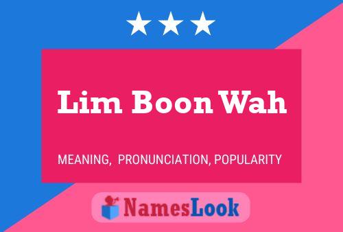 Lim Boon Wah Naam Poster