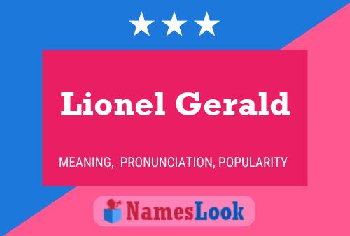 Lionel Gerald Naam Poster