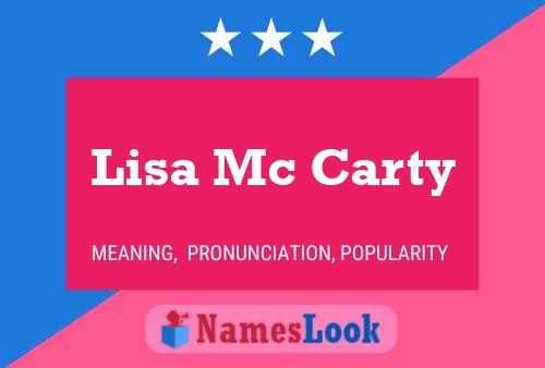 Lisa Mc Carty Naam Poster