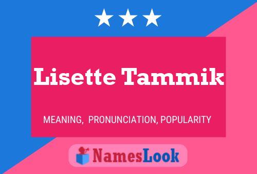 Lisette Tammik Naam Poster