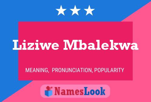 Liziwe Mbalekwa Naam Poster