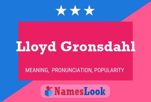 Lloyd Gronsdahl Naam Poster