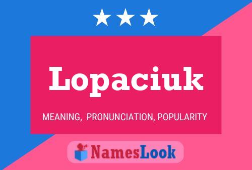 Lopaciuk Naam Poster