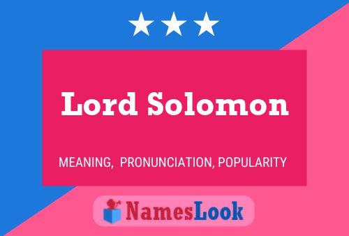 Lord Solomon Naam Poster