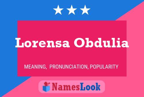 Lorensa Obdulia Naam Poster