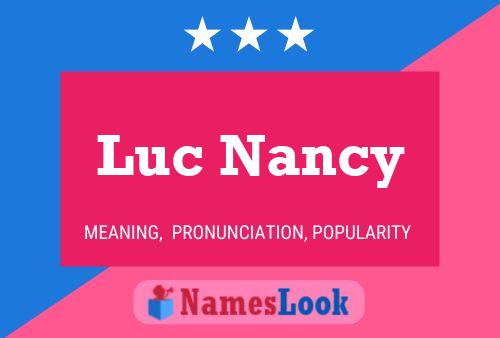 Luc Nancy Naam Poster