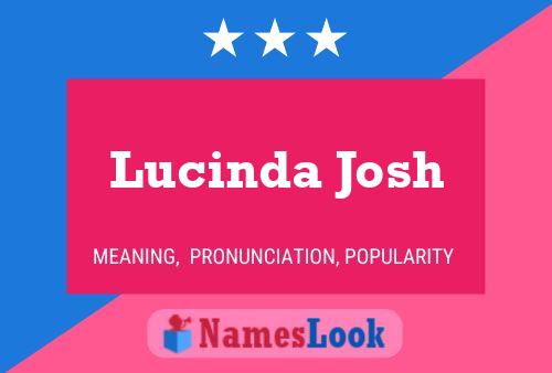 Lucinda Josh Naam Poster