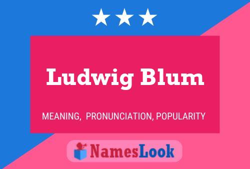 Ludwig Blum Naam Poster