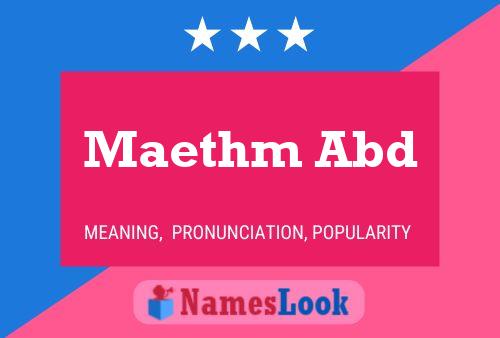 Maethm Abd Naam Poster