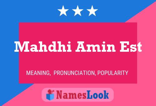 Mahdhi Amin Est Naam Poster