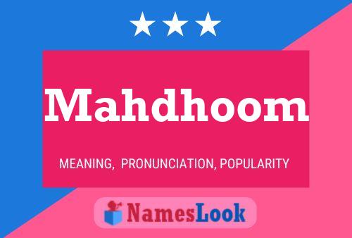 Mahdhoom Naam Poster