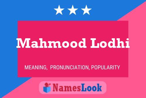 Mahmood Lodhi Naam Poster