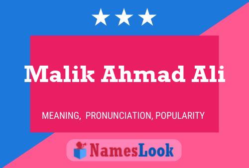 Malik Ahmad Ali Naam Poster