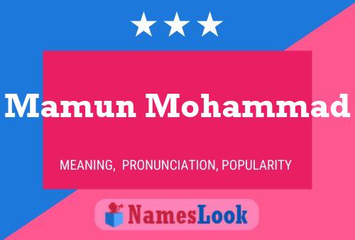 Mamun Mohammad Naam Poster