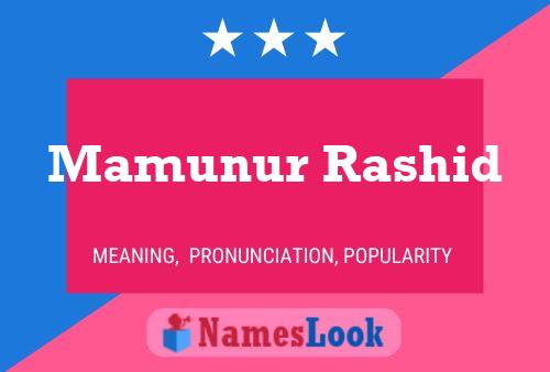 Mamunur Rashid Naam Poster