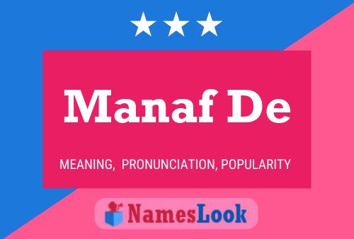 Manaf De Naam Poster