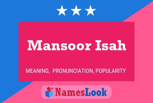 Mansoor Isah Naam Poster