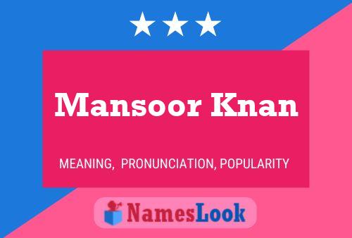 Mansoor Knan Naam Poster