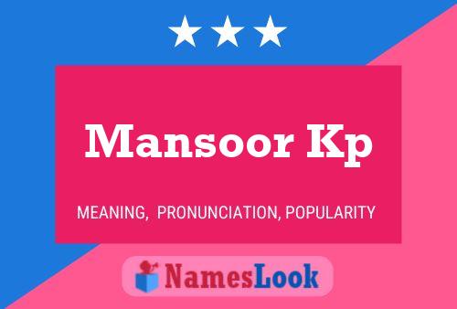 Mansoor Kp Naam Poster