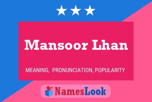 Mansoor Lhan Naam Poster