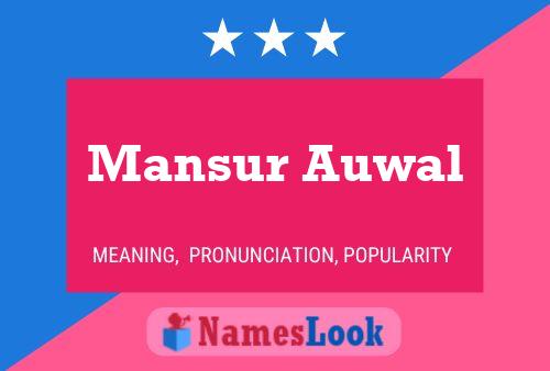 Mansur Auwal Naam Poster