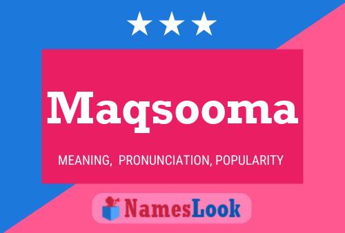 Maqsooma Naam Poster