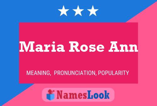 Maria Rose Ann Naam Poster