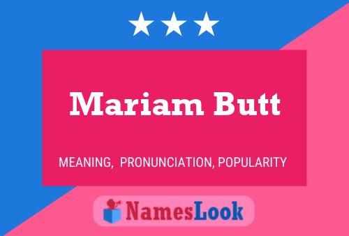 Mariam Butt Naam Poster