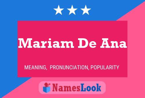 Mariam De Ana Naam Poster