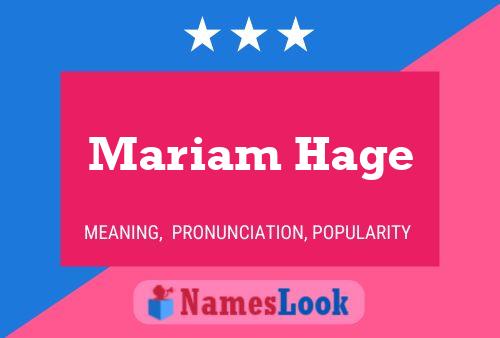 Mariam Hage Naam Poster