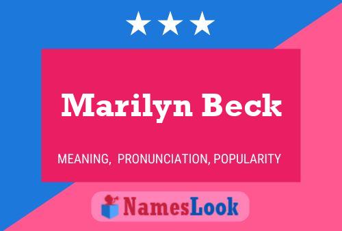 Marilyn Beck Naam Poster