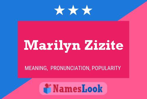 Marilyn Zizite Naam Poster