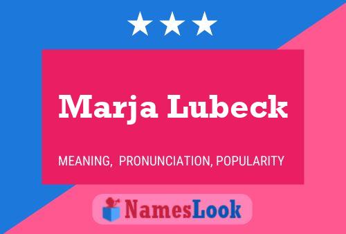 Marja Lubeck Naam Poster