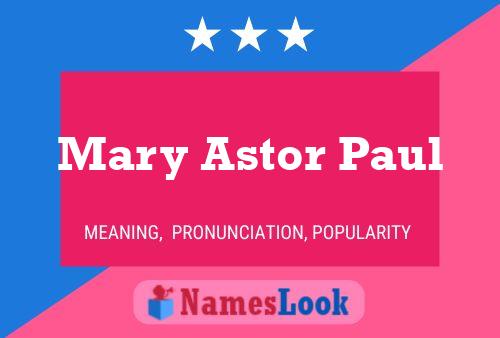 Mary Astor Paul Naam Poster