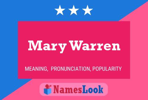 Mary Warren Naam Poster