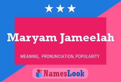 Maryam Jameelah Naam Poster