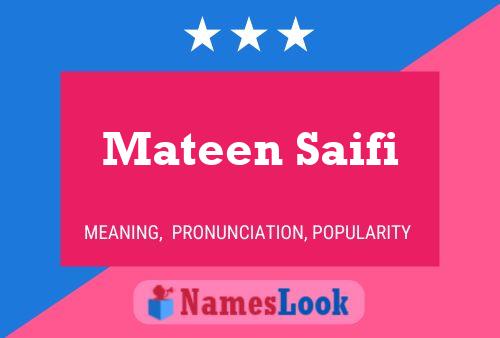 Mateen Saifi Naam Poster