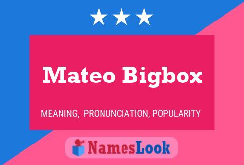 Mateo Bigbox Naam Poster