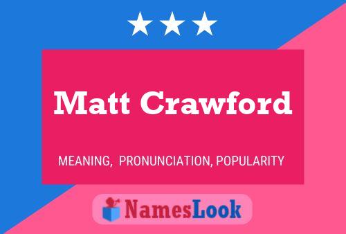 Matt Crawford Naam Poster