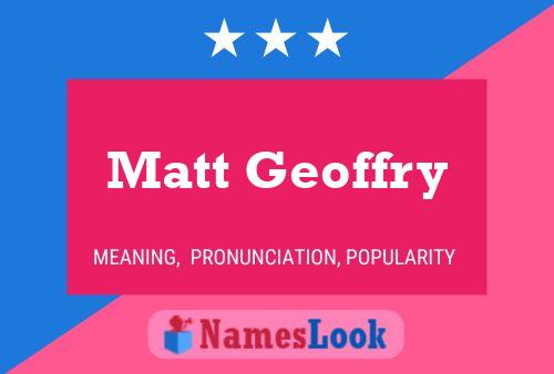 Matt Geoffry Naam Poster