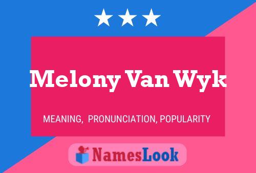 Melony Van Wyk Naam Poster