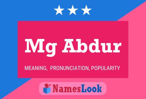 Mg Abdur Naam Poster