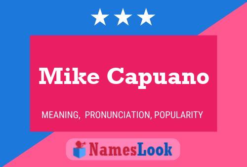 Mike Capuano Naam Poster