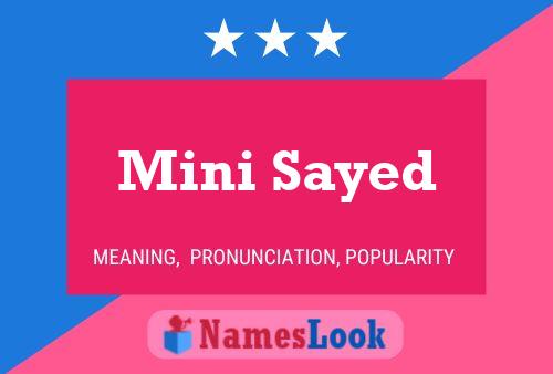 Mini Sayed Naam Poster