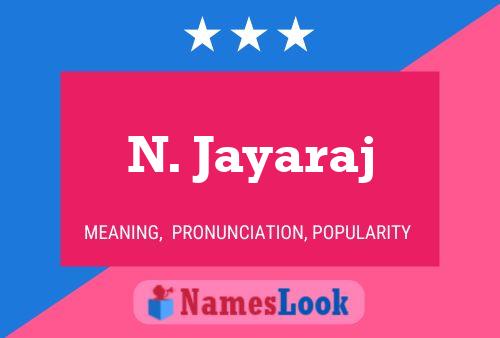 N. Jayaraj Naam Poster