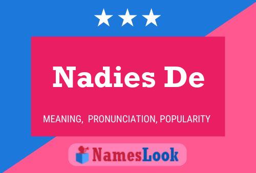 Nadies De Naam Poster