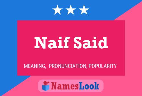 Naif Said Naam Poster