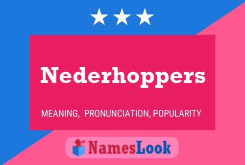 Nederhoppers Naam Poster