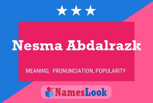 Nesma Abdalrazk Naam Poster