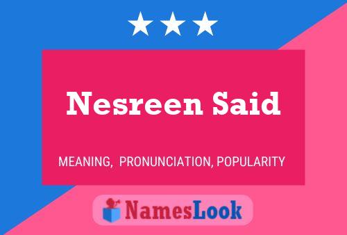 Nesreen Said Naam Poster